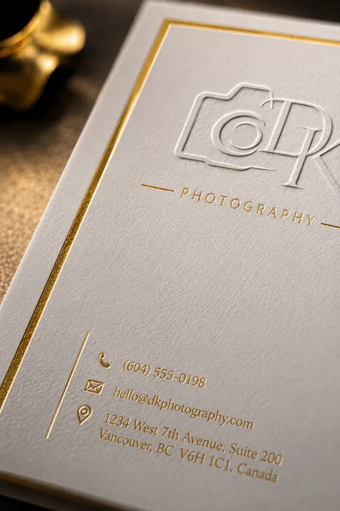 Gold foil print finishing detail