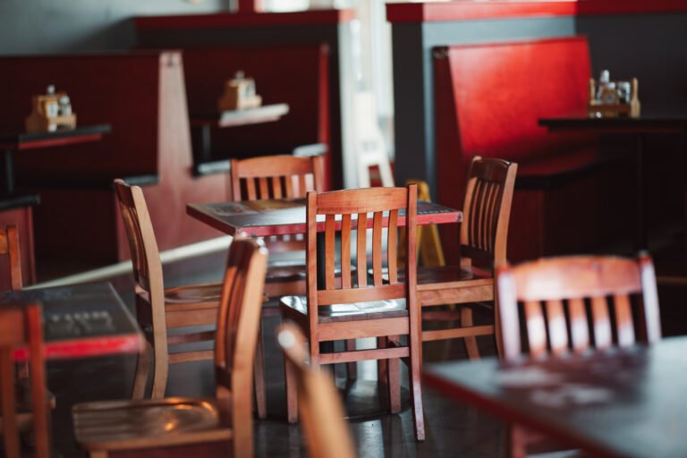 Interior business photography of a dining space